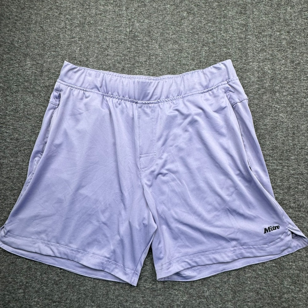 Mitre Athletic Drawstring Shorts Mens XL Purple Soccer‎ Gym Training Running